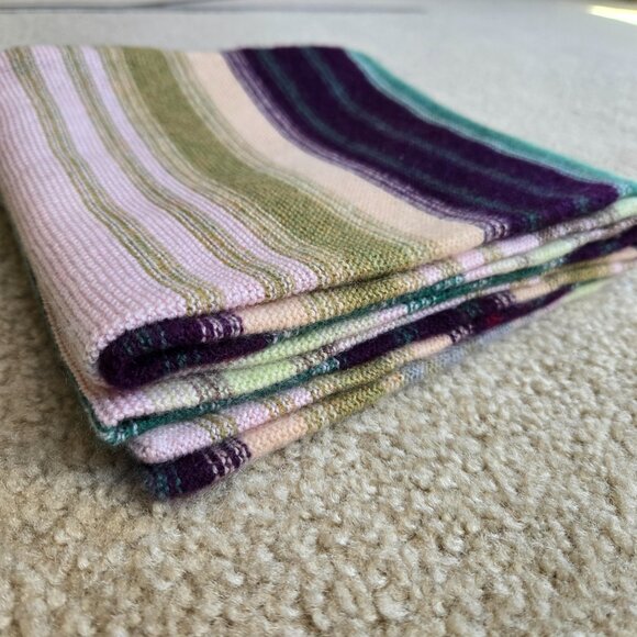 NWT Striped Cashmere Knit Scarf - Picture 13 of 13